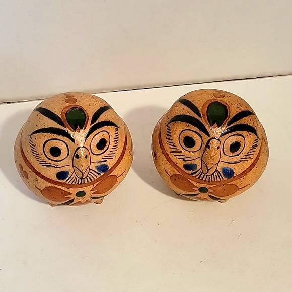 2 VTG MEXICAN TONAL POTTERY OWL - Picture 1 of 5